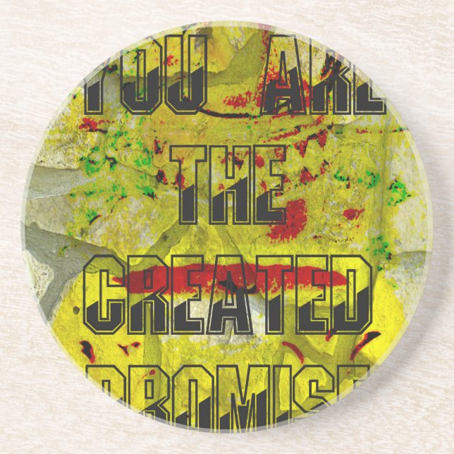 Porta-copos De Arenito Promessa do ouro: O Script do Ouro do Destino (Frente)