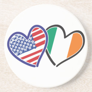 Porta-copos De Arenito Pulseiras do Coração da Irlanda dos EUA