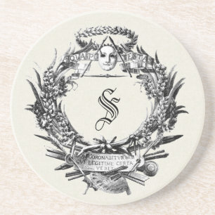 Porta-copos De Arenito Quadro Ephemera Italiano Vintage