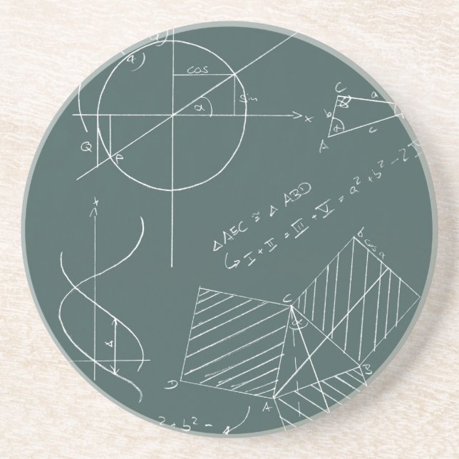 Porta-copos De Arenito Quadro-negro da matemática (Frente)