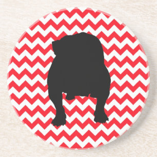 Porta-copos De Arenito Red Chevron e English Buldog Shadow