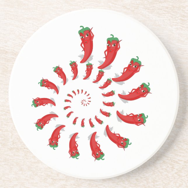 Porta-copos De Arenito Red Pepper Diva Spiral (Frente)