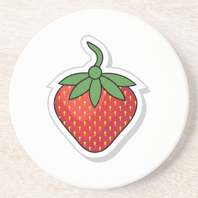 Porta-copos De Arenito Red Sweet Strawberry (Frente)