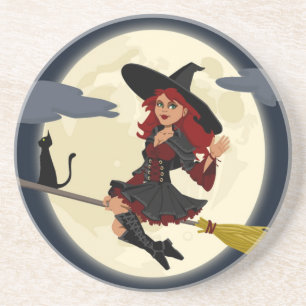 PORTA-COPOS DE ARENITO REDHEADED HALLOWEEN WITCH