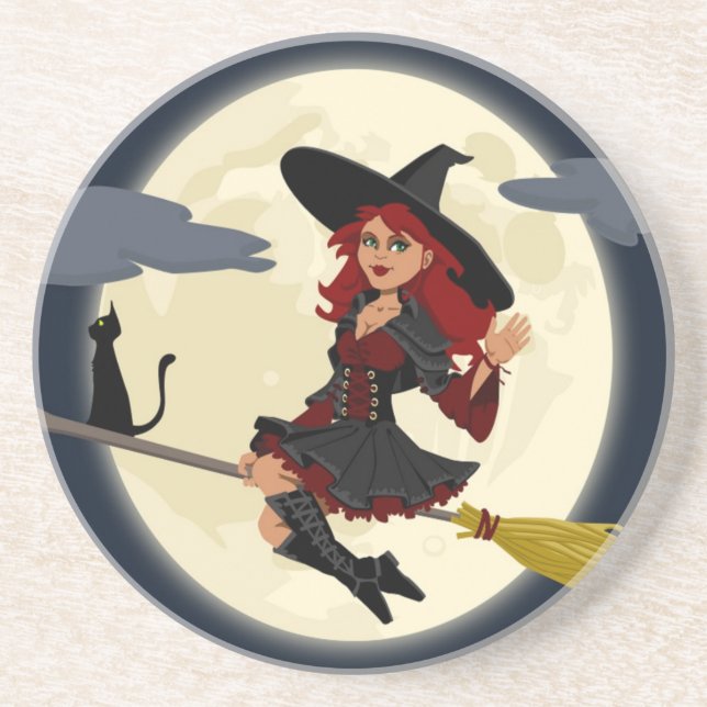 PORTA-COPOS DE ARENITO REDHEADED HALLOWEEN WITCH (Frente)