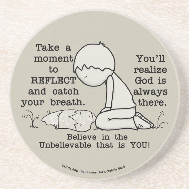 Porta-copos De Arenito Refletir (Frente)