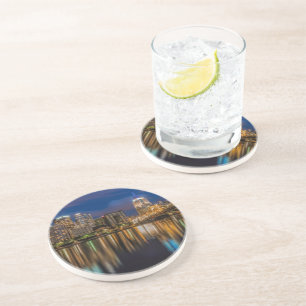 Porta-copos De Arenito Reflexões de Pittsburgh