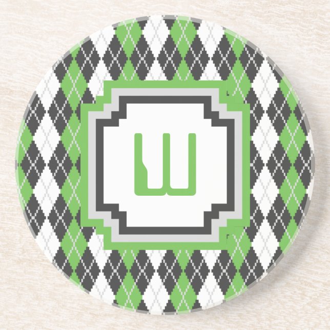 Porta-copos De Arenito Retro Argyle Sandstone Coaster (Frente)