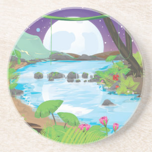 Porta-copos De Arenito Rio da floresta húmida