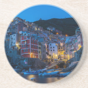 Porta-copos De Arenito Riomaggiore à noite Cinque Terre Liguria Itália