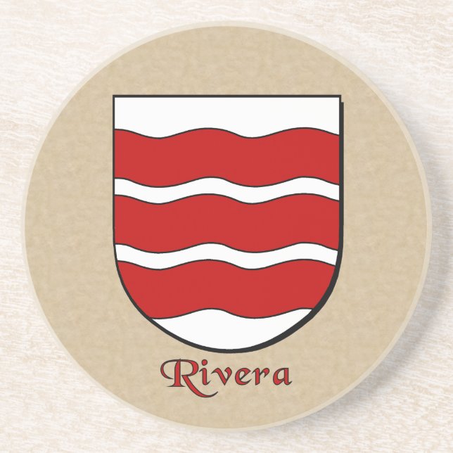 Porta-copos De Arenito Rivera Heraldic Shield (Frente)