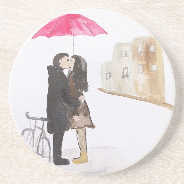 Porta-copos De Arenito Romance (Frente)