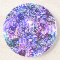 Rosas de cor de água rosa, roxo e azul