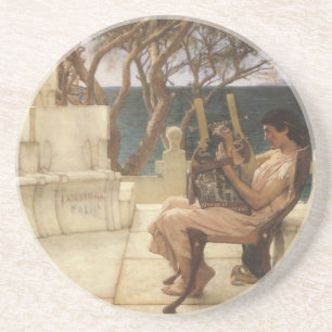 Porta-copos De Arenito Sáfio e Alceu por Sir Lawrence Alma-Tadema