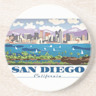 Porta-copos De Arenito San Diego Skyline