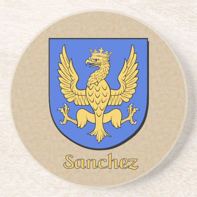 Porta-copos De Arenito Sanchez Heraldic Shield (Frente)
