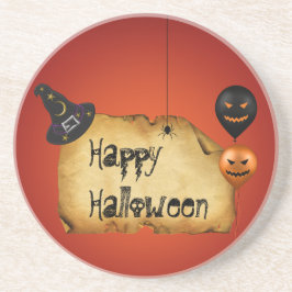Porta-copos De Arenito Saudação de Bergaminho Antigo de Halloween