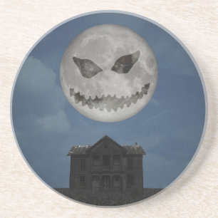 Porta-copos De Arenito Scary Jack O Lantern Halloween Moon