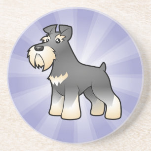 Porta-copos De Arenito Schnauzer gigante/padrão/diminuto dos desenhos