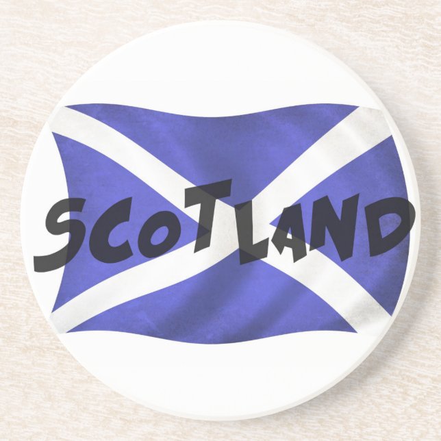 Porta-copos De Arenito Scotland Wavy Flag (Frente)
