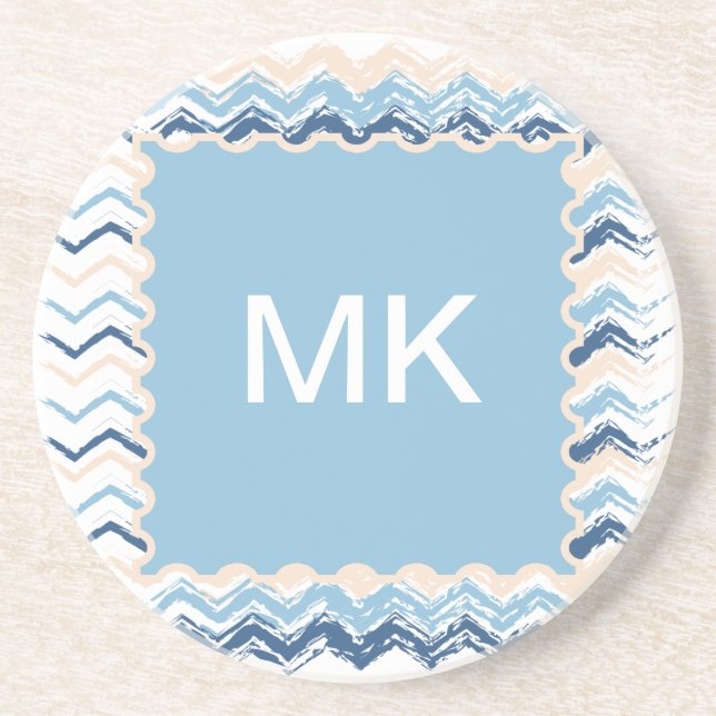 Porta-copos De Arenito Scribble ZigZag na costa (Frente)