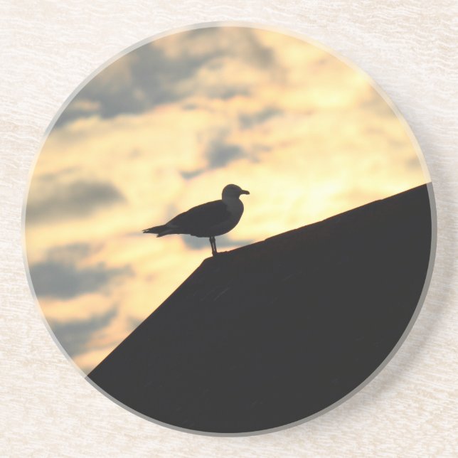 Porta-copos De Arenito Sea Gull Sunset (Frente)