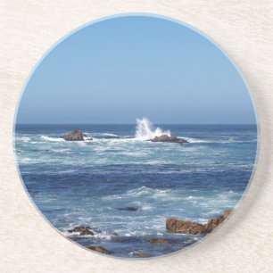 Porta-copos De Arenito Série Cênnica — Ondas Saindo na Costa Rocky