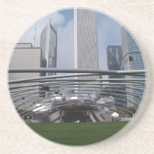 Porta-copos De Arenito Série Chicago — Pritzker Pavilion — Porta cop