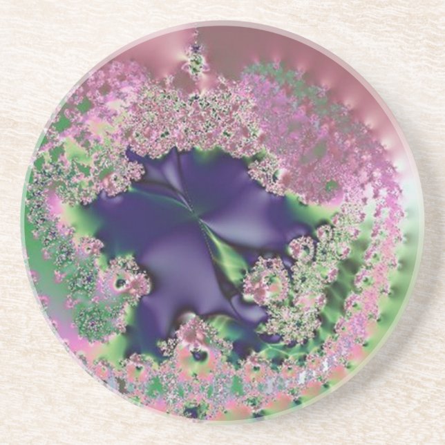 Porta-copos De Arenito Shimmering Pink Portal to Purple (Frente)