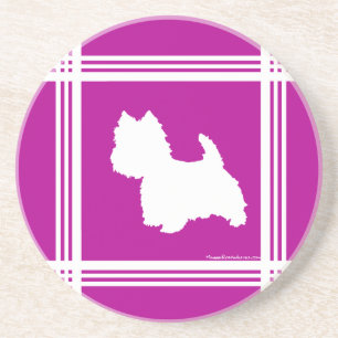 Porta-copos De Arenito Silhueta Westie