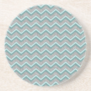 Porta-copos De Arenito Silver Foil e Teal ZigZag
