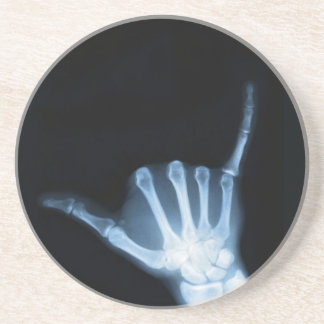 Porta-copos De Arenito Símbolo Shaka X-Ray (Hang Loose)