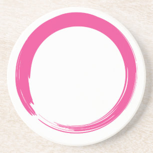 Porta-copos De Arenito Símbolo Zen Rosa / Círculo Enso