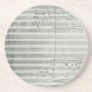Porta-copos De Arenito Sinfonia de Beethoven 9a, manuscrito da música