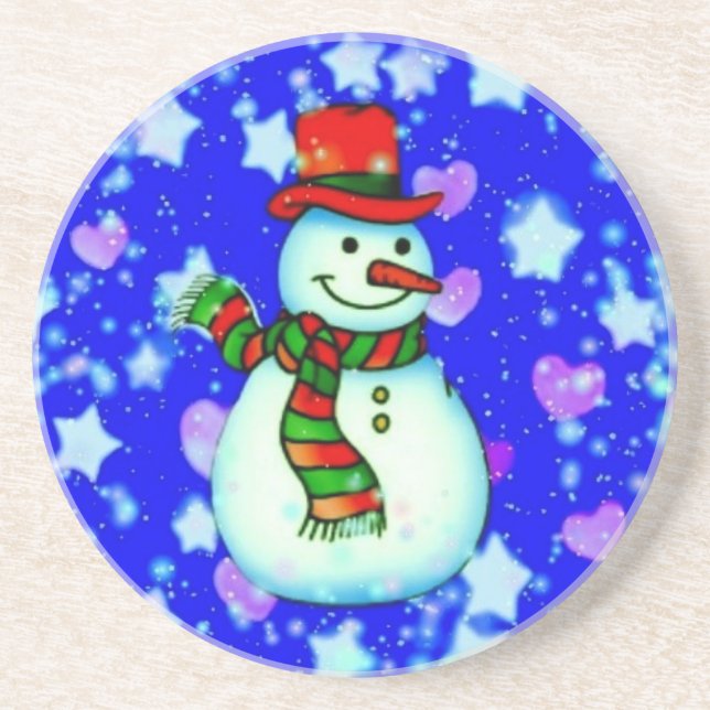Porta-copos De Arenito Snowman (Frente)