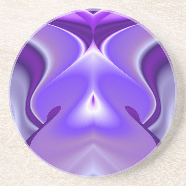 Porta-copos De Arenito Sonhos de Arco-Íris de Flor Roxo (Frente)