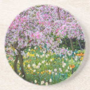 Porta-copos De Arenito Springtime no jardim de Claude Monet