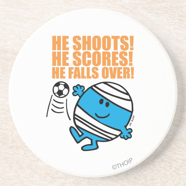 Porta-copos De Arenito Sr. Bump Jogando Futebol (Frente)