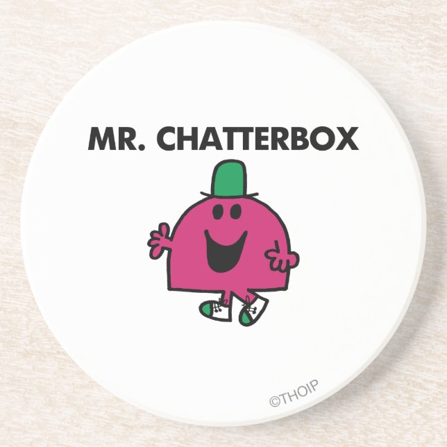 Porta-copos De Arenito Sr. Chatterbox Waving Hello (Frente)