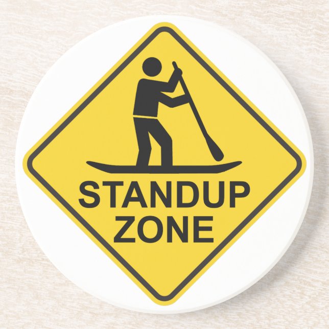Porta-copos De Arenito Standup Paddleboard Zone Road Sign (Frente)