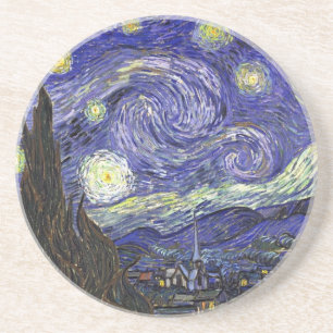 Porta-copos De Arenito Starry Night, Vincent Van Gogh.
