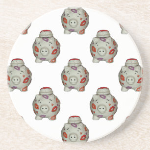 Porta-copos De Arenito Suíno Lipstick Adorável