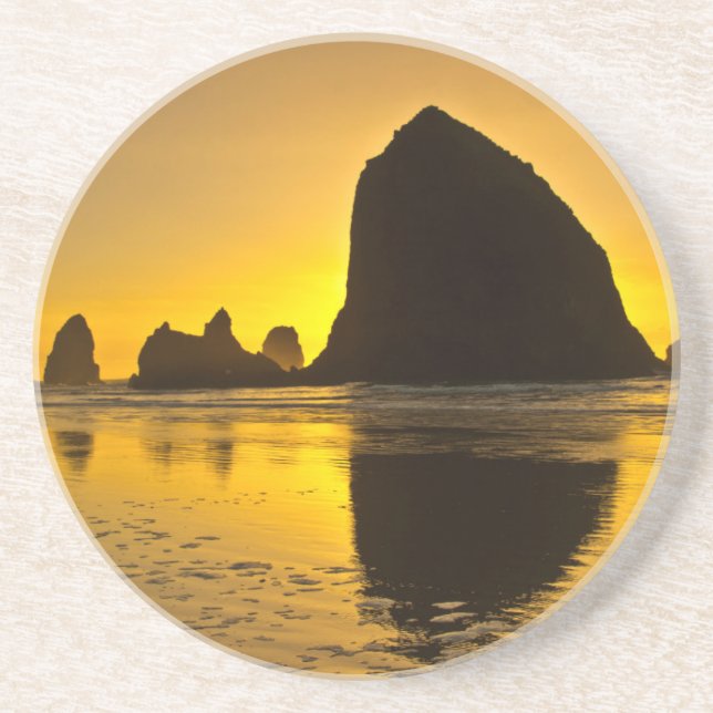 Porta-copos De Arenito Sunset, Cannon Beach, Oregon, EUA (Frente)