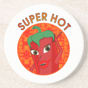 Porta-copos De Arenito Super Hot Pepper Diva
