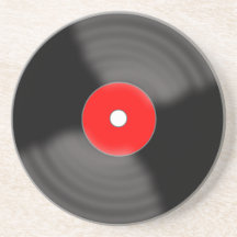 Suporte para Bebidas em Vinil Vermelho Vintage Roc