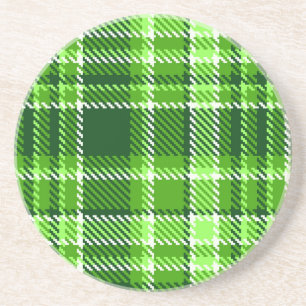 Porta-copos De Arenito Teste padrão Checkered da cor verde
