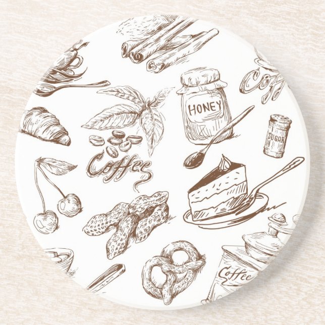 Porta-copos De Arenito Teste padrão de papel (Frente)