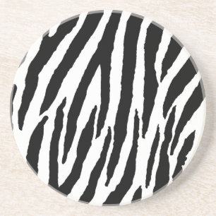 Porta-copos De Arenito Teste padrão preto e branco na moda da zebra