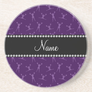 Porta-copos De Arenito Teste padrão roxo conhecido personalizado do
