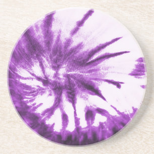 Porta-copos De Arenito Teste padrão roxo da tintura do laço